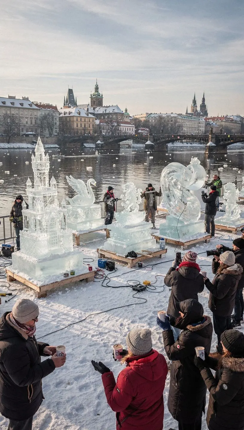 Umělecké vystoupení na venkovní scéně během letního hudebního festivalu.